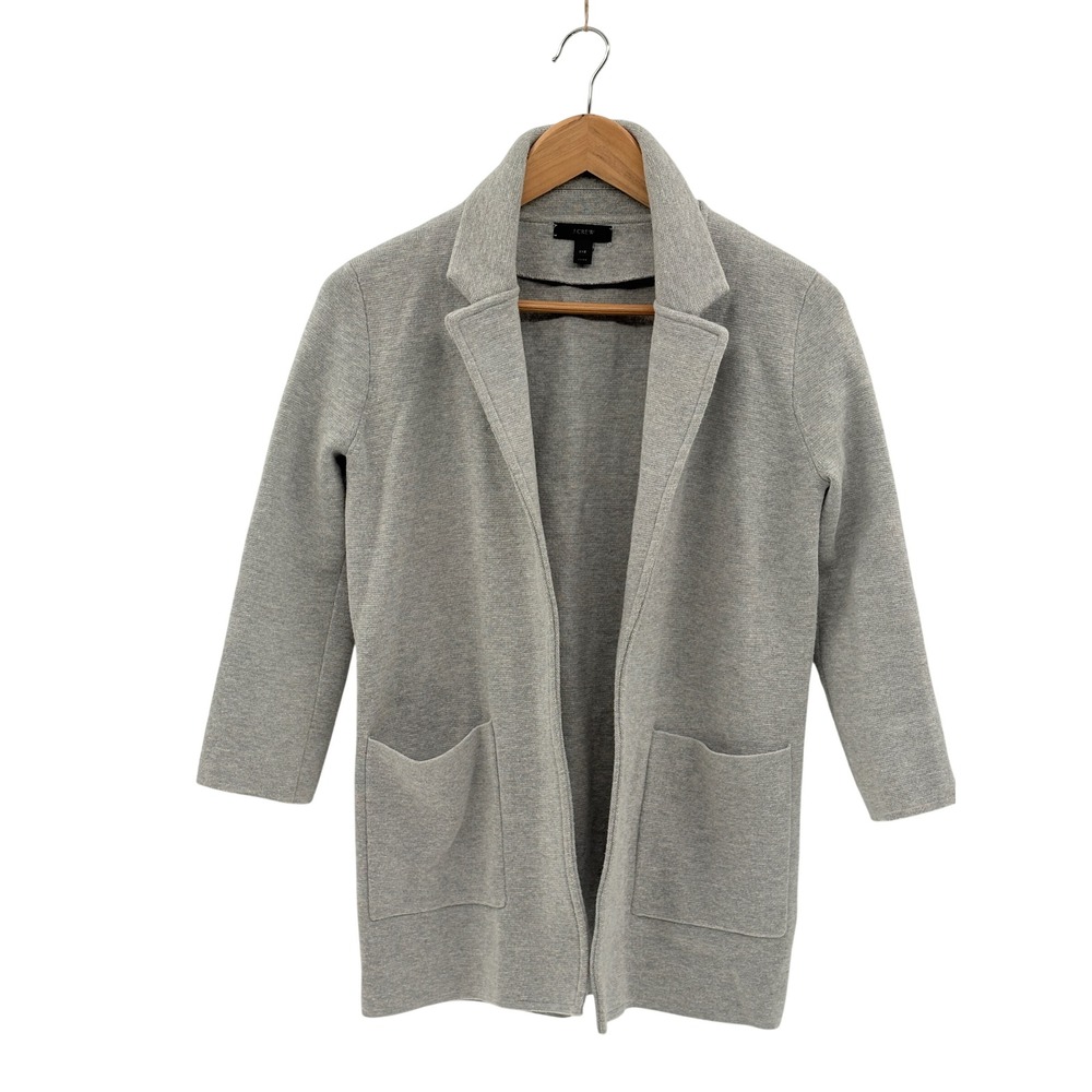 J. Crew Sweater Blazer Cardigan Women XXS Gray 3/4 Sleeve